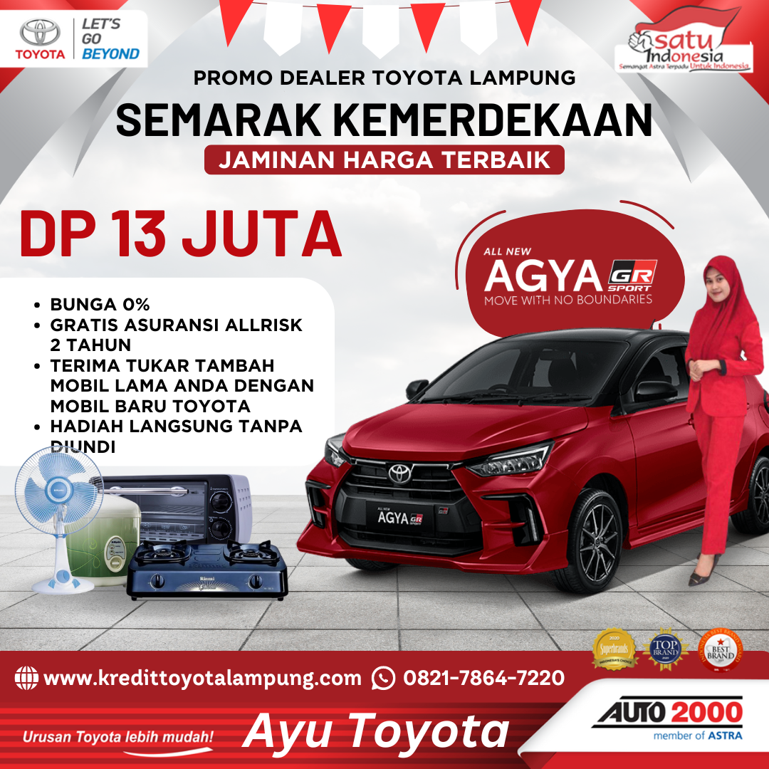 Miliki Toyota Agya 2024 dengan Kredit Terbaik – Solusi Cerdas untuk Mobil Impian Anda!